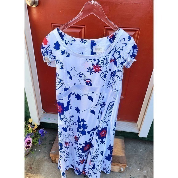 Vintage Raflen Red White‎ Blue Short Sleeve Shift Dress Jacket Set - Picture 5 of 8